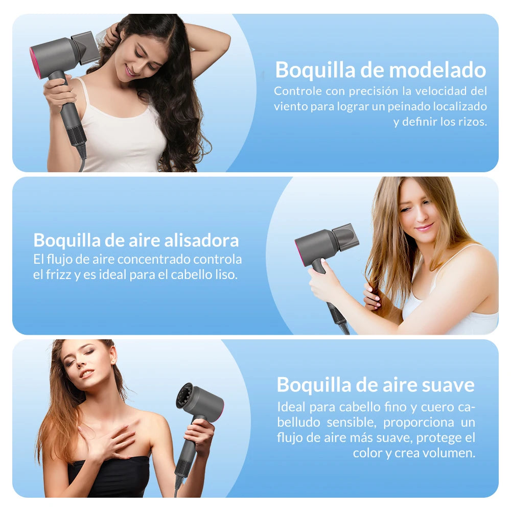 5 in 1 Electric Ionic Hair Dryer High Speed Bladeless HairDryer Negative Ion Professional 1.8M Super Leafless Hair Dryer