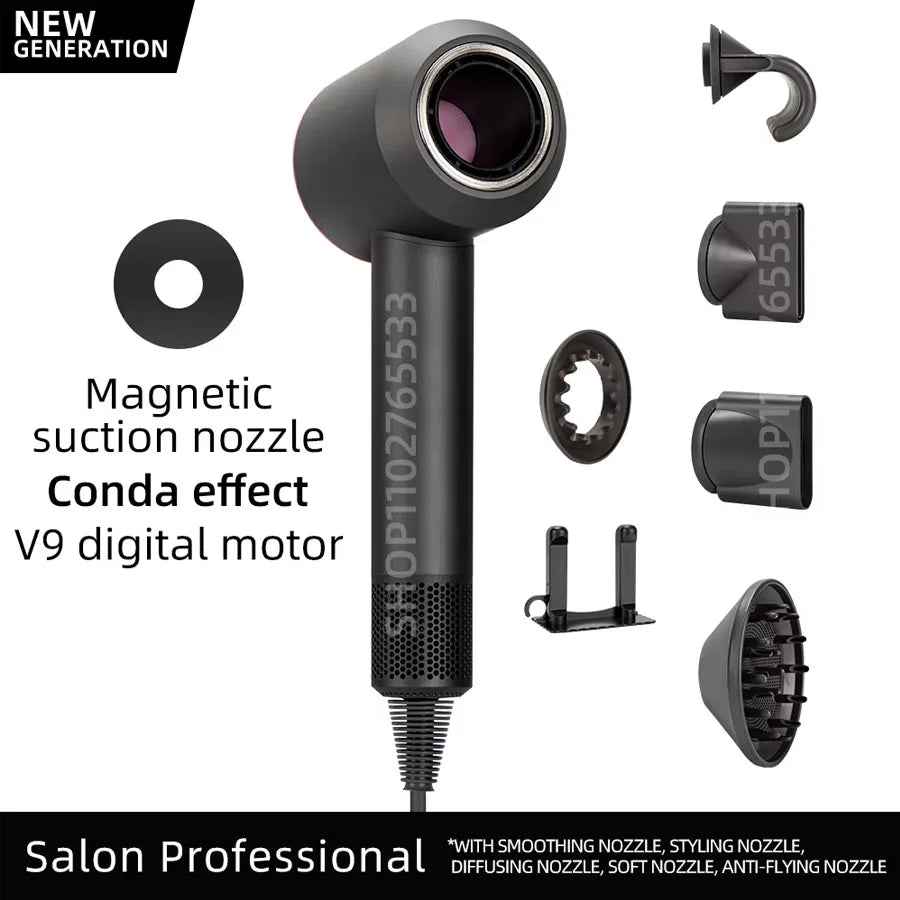 5 in 1 Electric Ionic Hair Dryer High Speed Bladeless HairDryer Negative Ion Professional 1.8M Super Leafless Hair Dryer