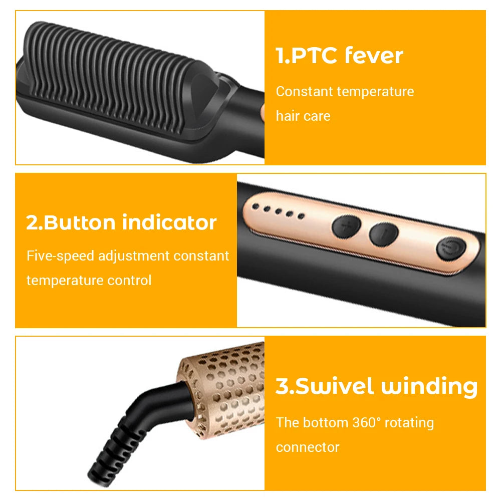 Negative Ion Hair Straightener Hot Sale Mini Hair Straightener Hot Comb Customized Hairs Styling No harm to hair Anti scalding